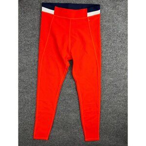 Wilo Leggings Women's Small Orange Blue White Contra Ankle Skinny Active NWT